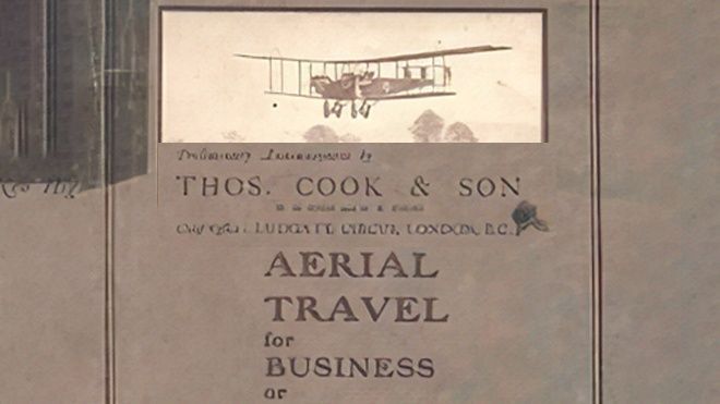 Primer Viaje Turístico en Avión Primer viaje turístico en avión organizado por Thomas Cook en 1927.