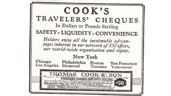 Travellers Checks de Thomas Cook Travellers checks creados por Thomas Cook en 1874.