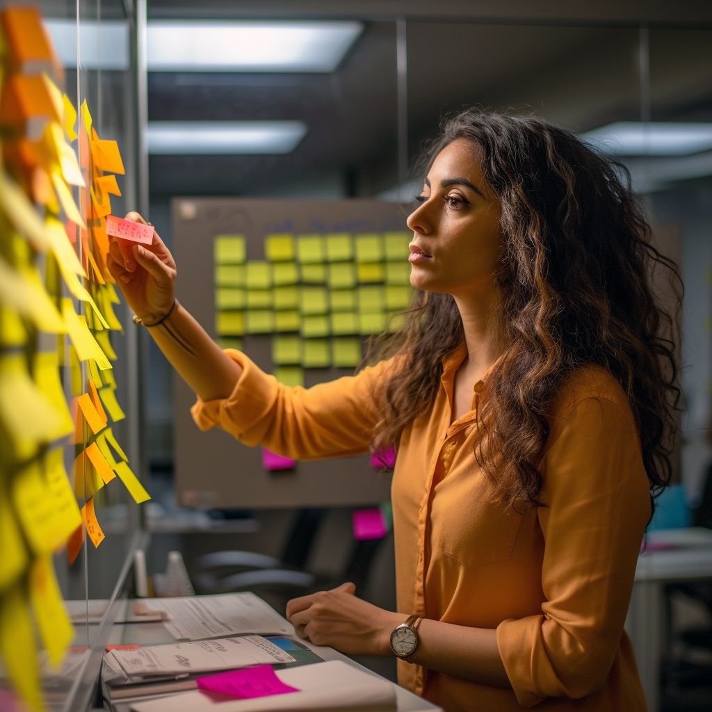 mujer con una estrategia