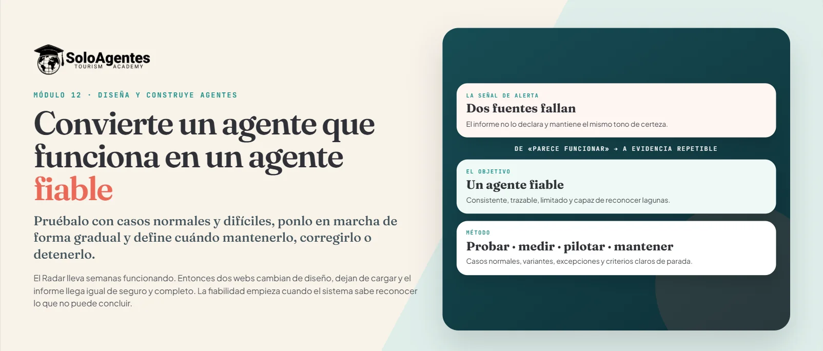 Lección interactiva real del curso