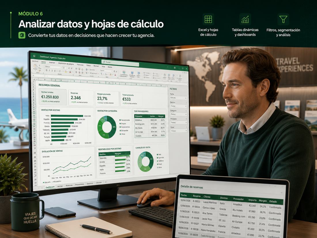 Cuadro de mando y análisis de datos para una agencia de viajes