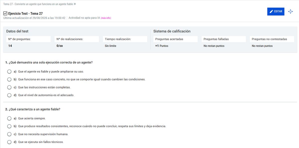 Ejemplo real de evaluación del curso DOMINA la IA
